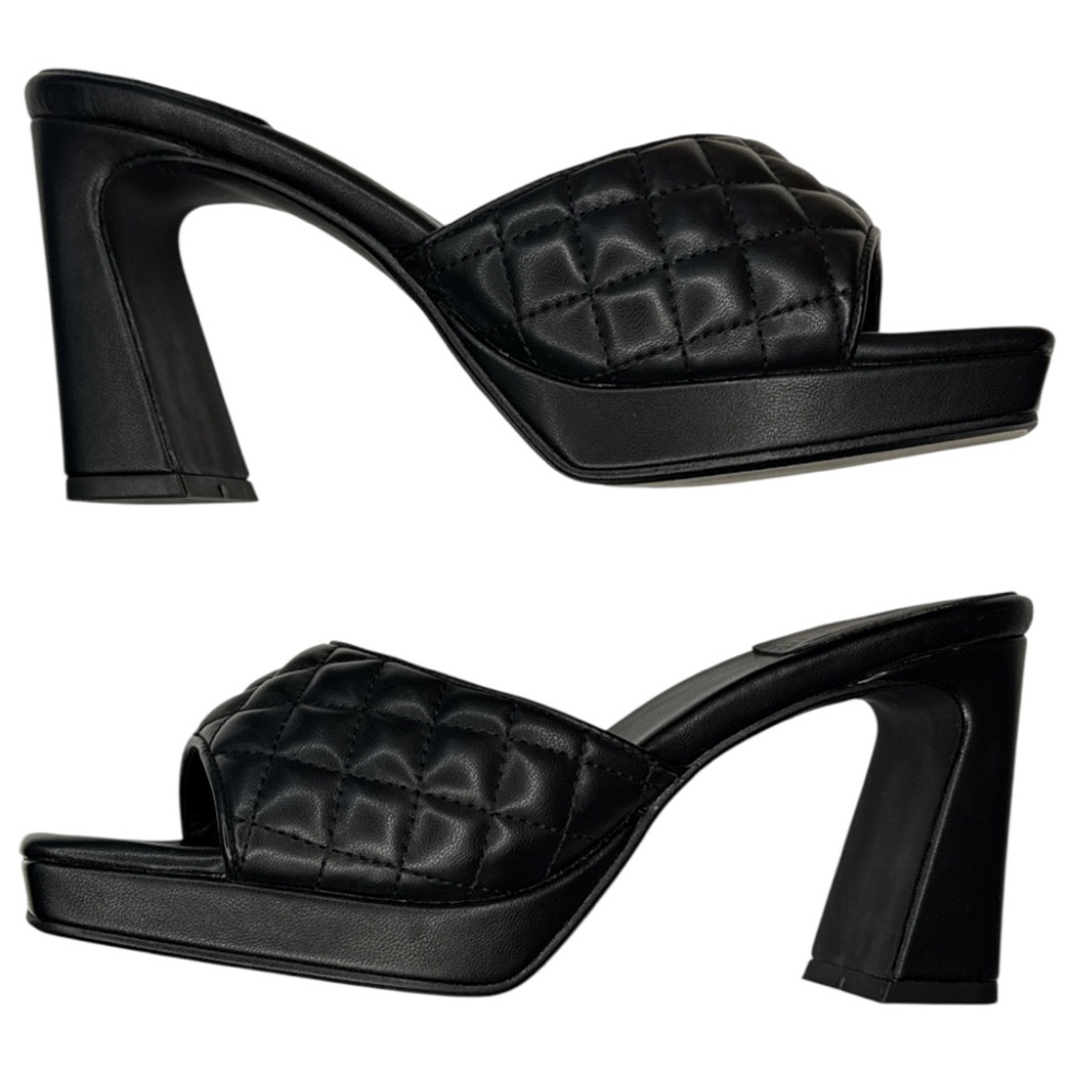 NWOT Jeffrey Campbell Nana Quilted Platform
Mule Heels In Black Size 7.5 - Picture 5 of 11
